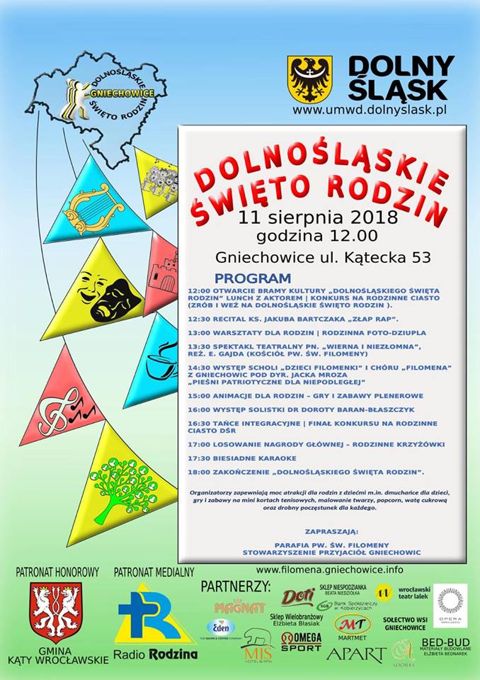 plakat przedstawia informacje nt. Dolnośląskiego Święta Rodzin