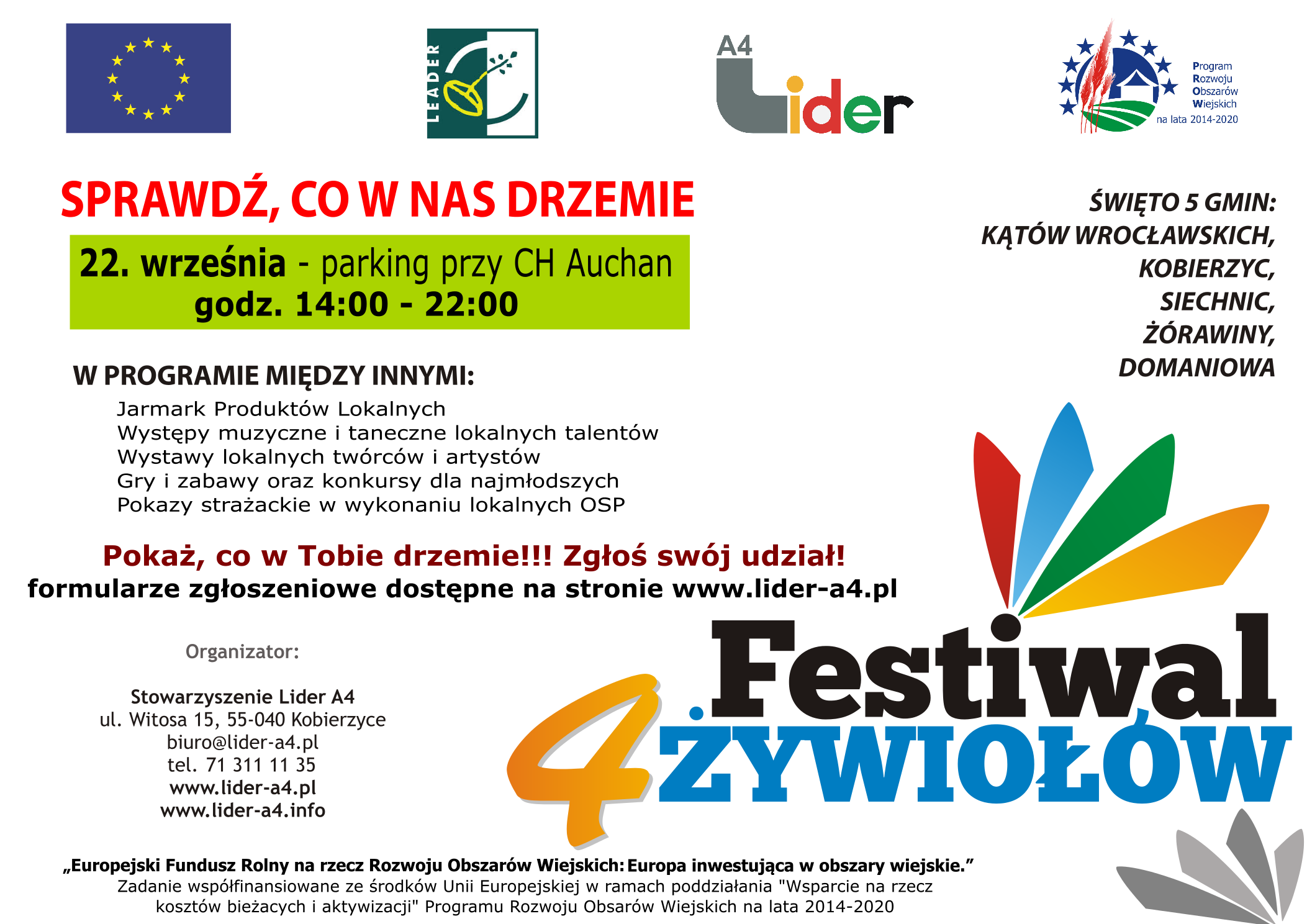 Plakat Festiwalu 4 Żywiołów