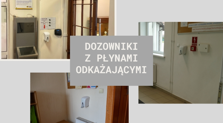 dozowniki z płynami odkażającymi