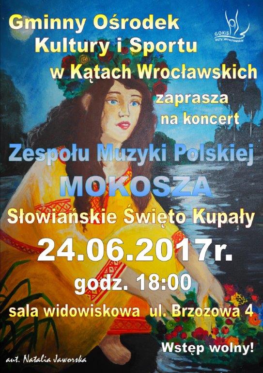 plakat przedstawia postać młodej dziewczyny z wiankiem na głowie