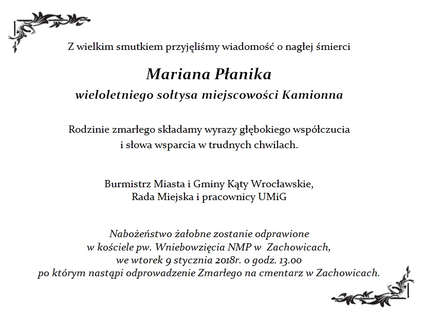 ostatnie pożegnanie sołtysa miejscowości Kamionna