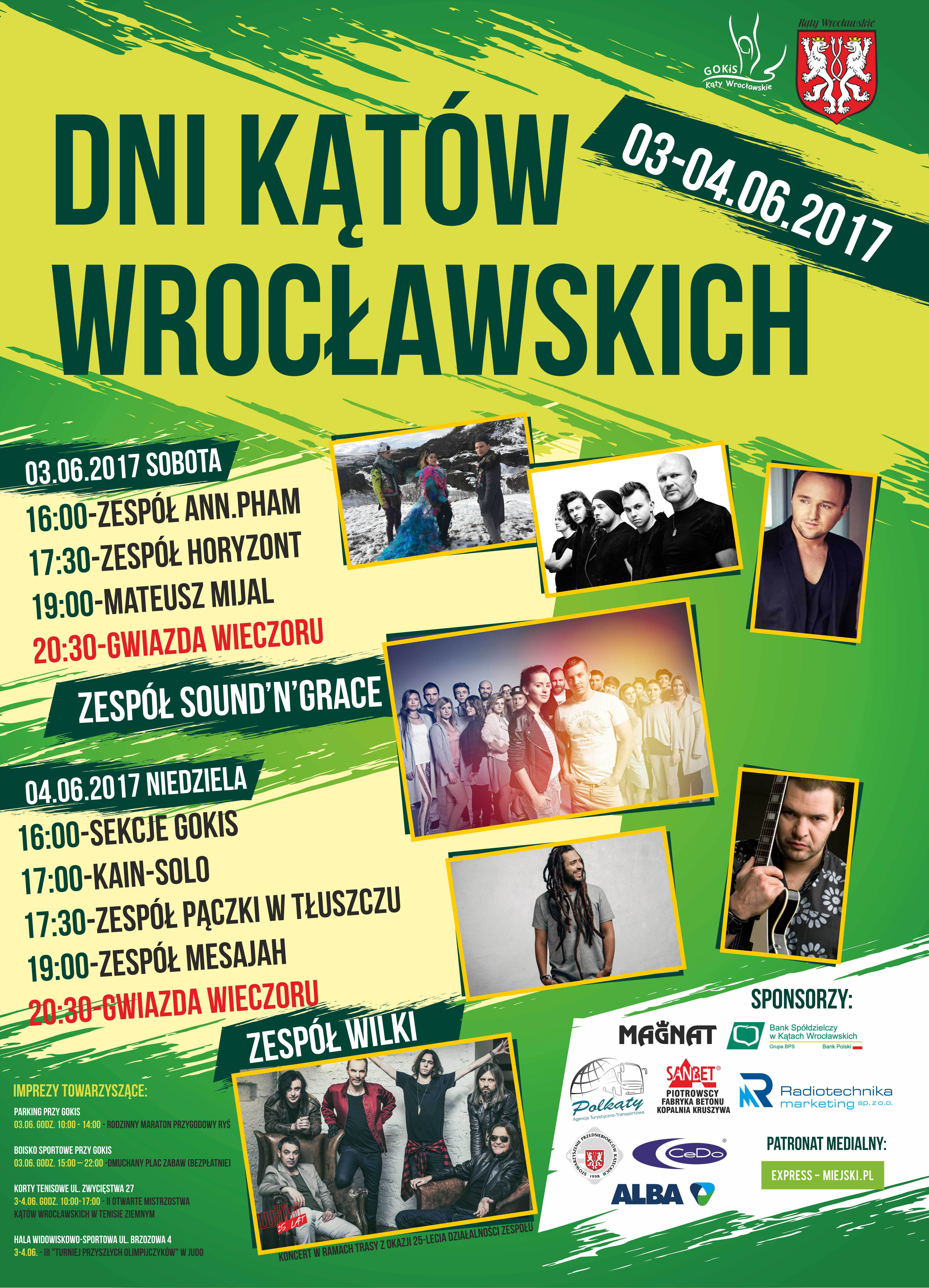 zdjęcie przedstawia zespoły występujące na Dniach Kątów