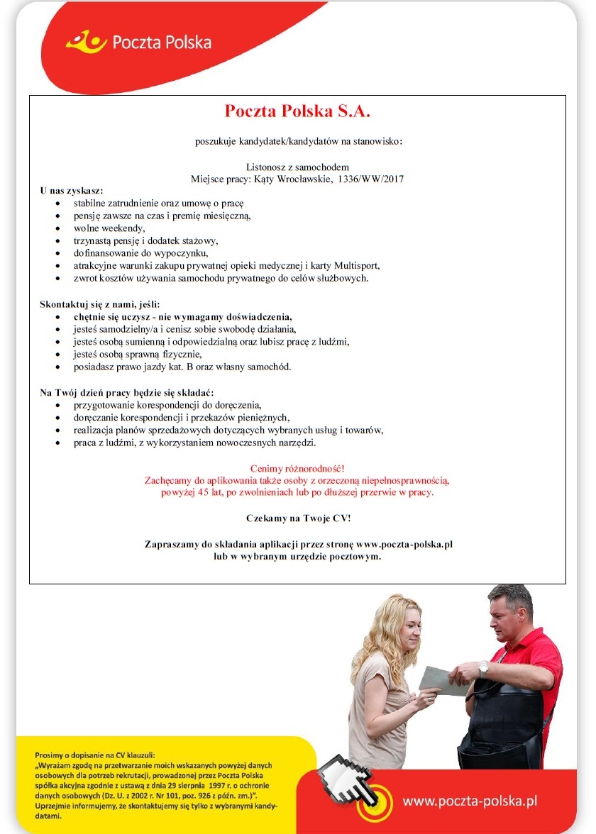 rekrutacja listonosza samochodowego