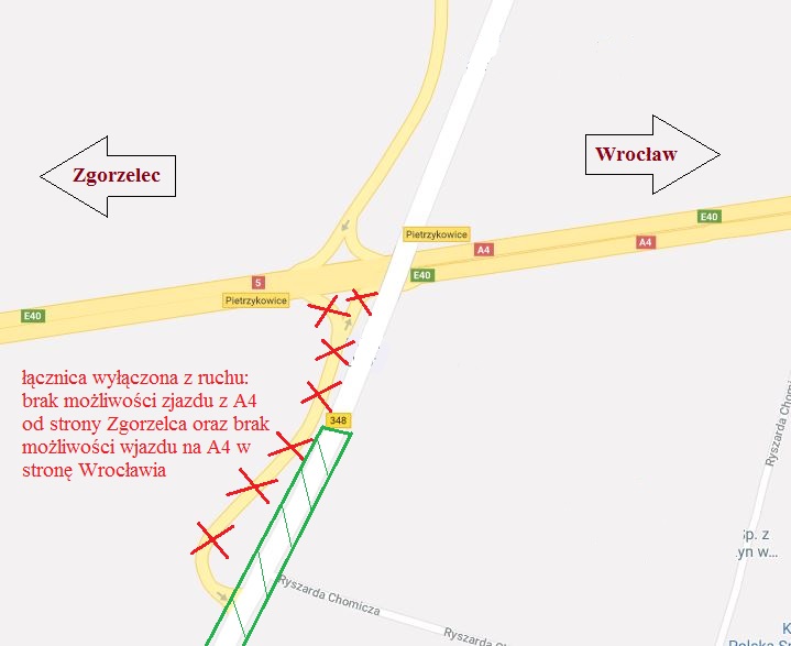 grafika przedstawia schemat zamknięcia południowego łącznika 