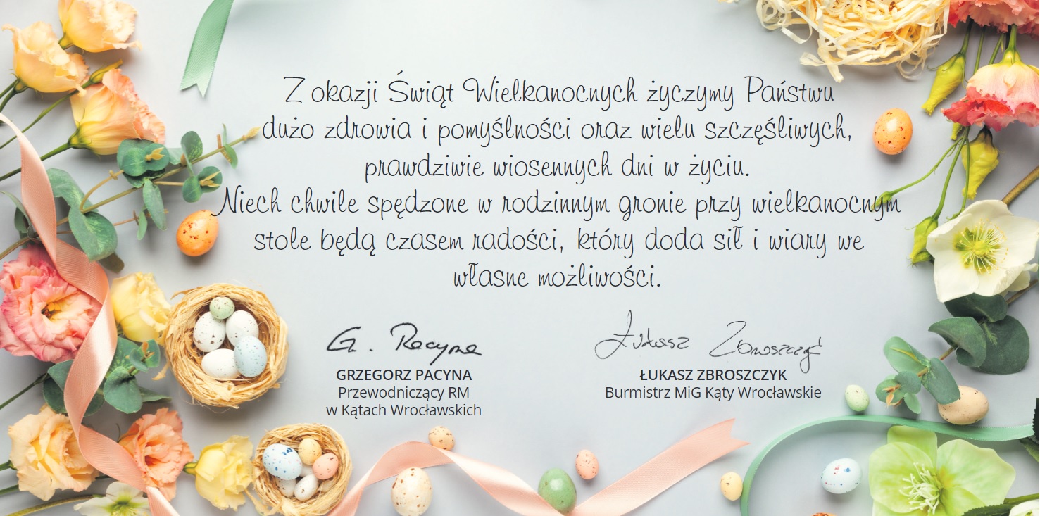 Z okazji Świąt Wielkanocnych życzymy Państwu dużo zdrowia i pomyślności oraz wielu szczęśliwych, prawdziwie wiosennych dni w życiu. Niech chwile spędzone w rodzinnym gronie przy wielkanocnym stole będą czasem radości, który doda sił i wiary we własne możliwości.