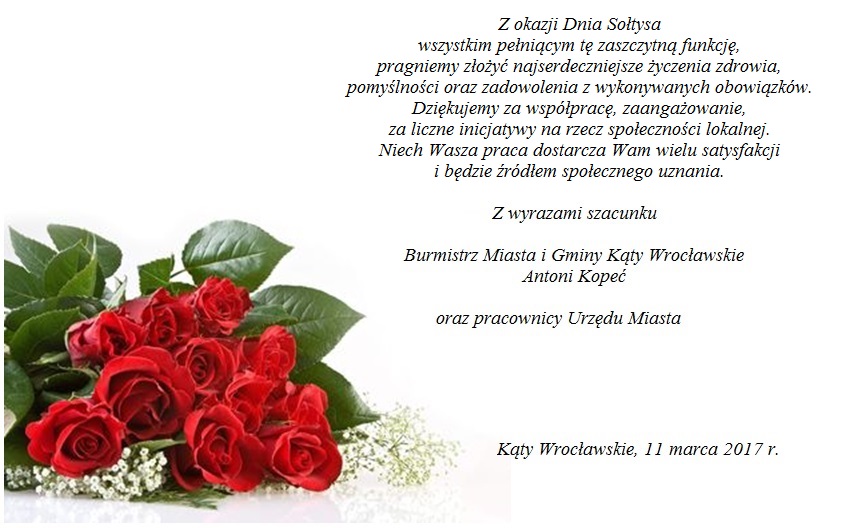 Życzenia dla sołtysów