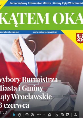 na okładce Kątem Oka urna wyborcza i ręka, która wrzuca kartkę wyborczą