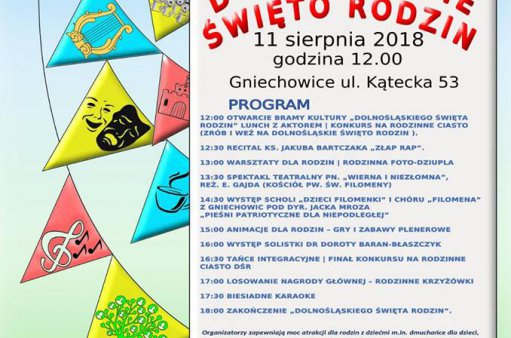 plakat przedstawia informacje na temat Dolnośląskiego Święta Rodzin