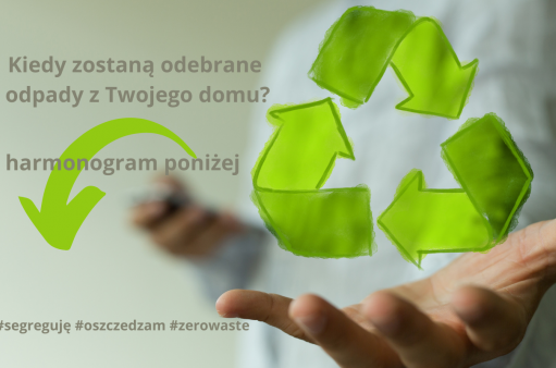 Znak segregacji - trzy zielone strzałki ułożone w trójkąt, na wyciagnietej dłoni