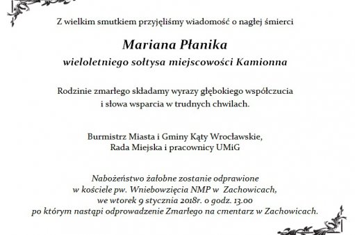 ostatnie pożegnanie sołtysa miejscowości Kamionna