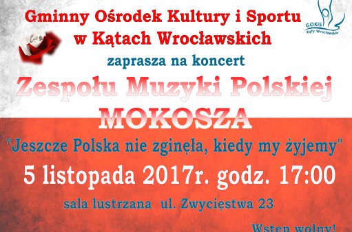 koncert Mokoszy w GOKiS Kąty Wr. w dniu 5 listopada o godz. 17