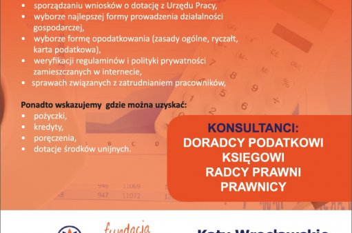 plakat przedstawia informacje dot. punktów konsultacyjnych w Kątach Wr. i Smolcu