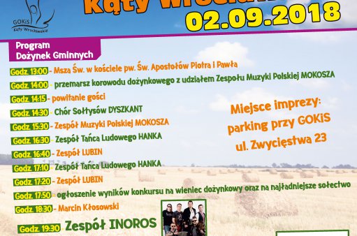 plakat przedstawia program dożynek gminnych