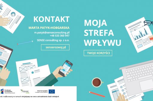 grafika przedstawia informacje dotyczące projektu Moja strefa wpływu
