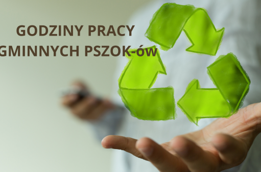 Na zdjęciu wyciągnięta dłoń i znak recyklingu - zielone strzałki tworzące trójkąt